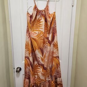 Tropical Print Maxi Dress
